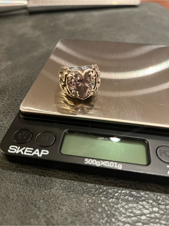 Jewelry - King Queen Baby Studio 925 Silver CZ Heart Ring.